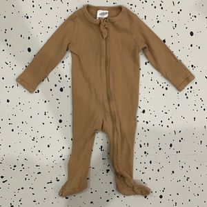 Mebie baby footed pajamas with 2 way zipper; 6-12m
